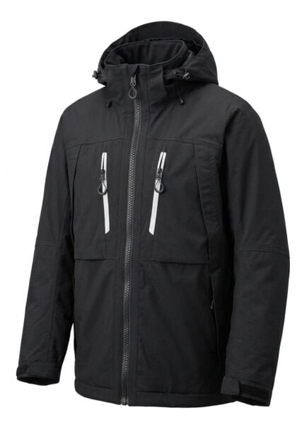 Winter City Kapüşonlu Yağmurluk Mont Siyah - 4XL