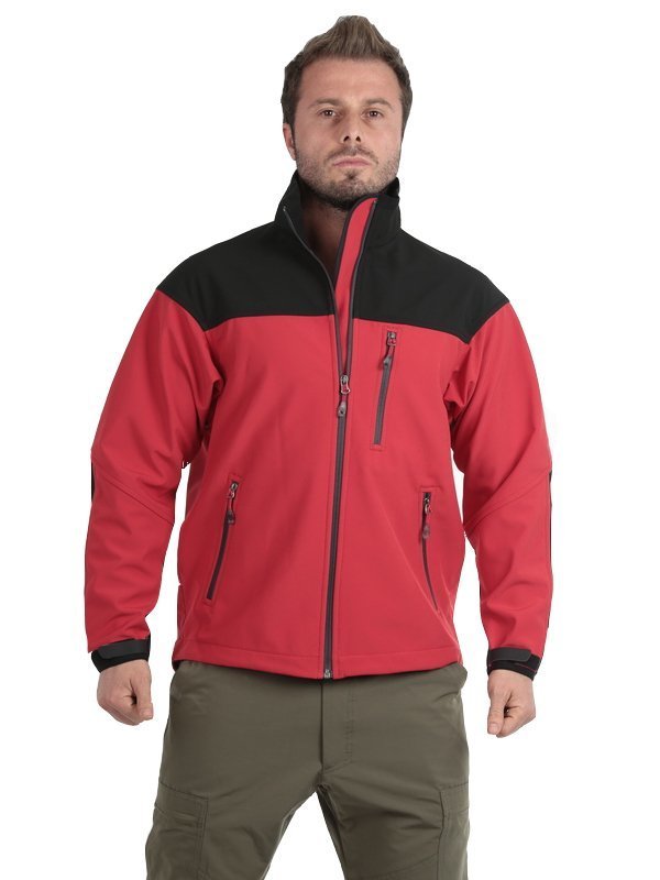 Wolfram Blizart SoftShell Mont Siyah-Kırmızı - 4XL