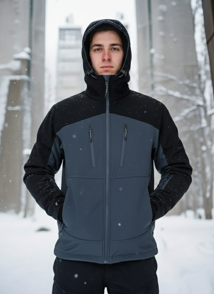 Wolfram Slojen Hoody mont Gri-Siyah - M